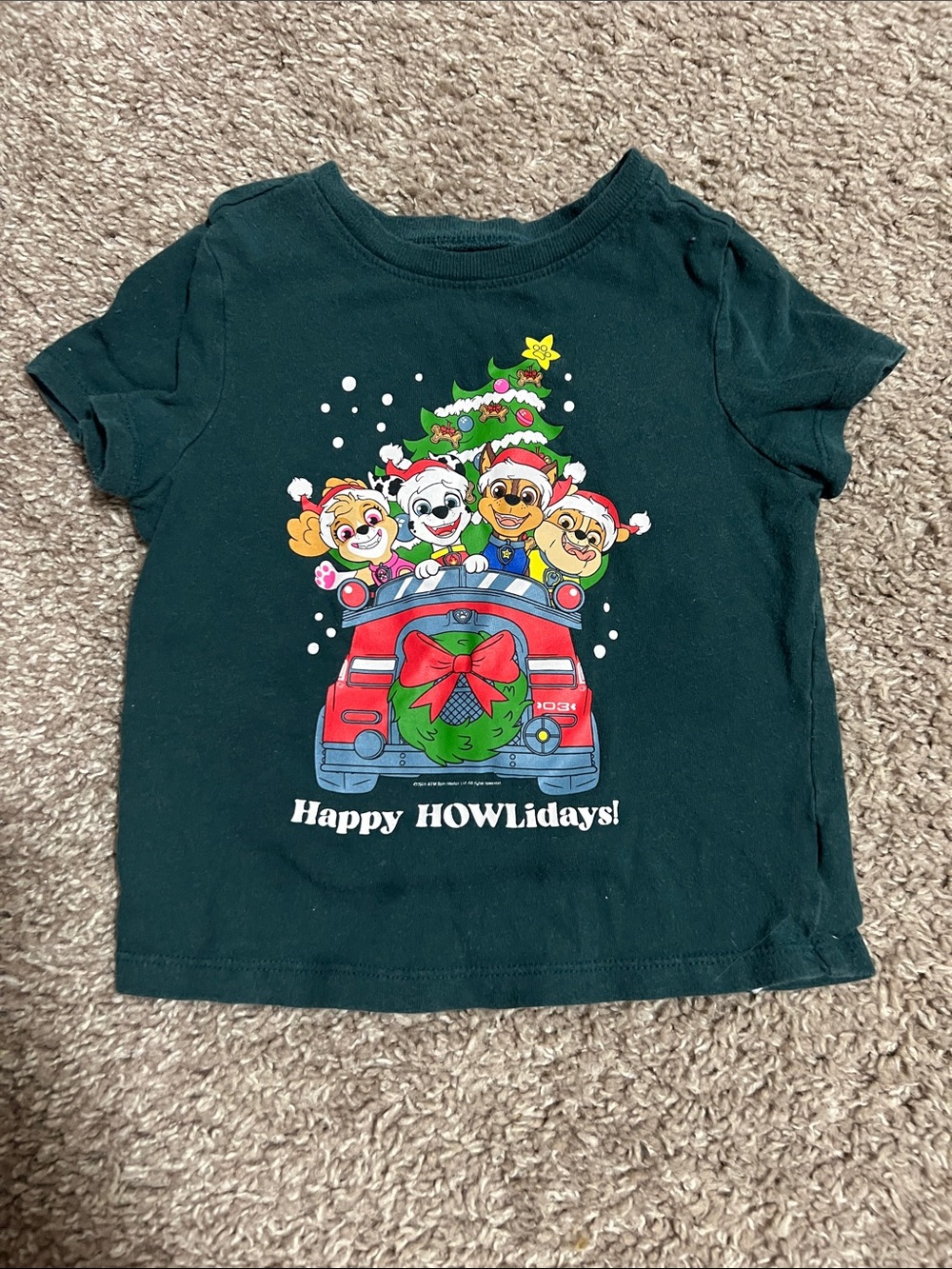 Old Navy Forest Green Paw Patrol Holiday Graphic Tee